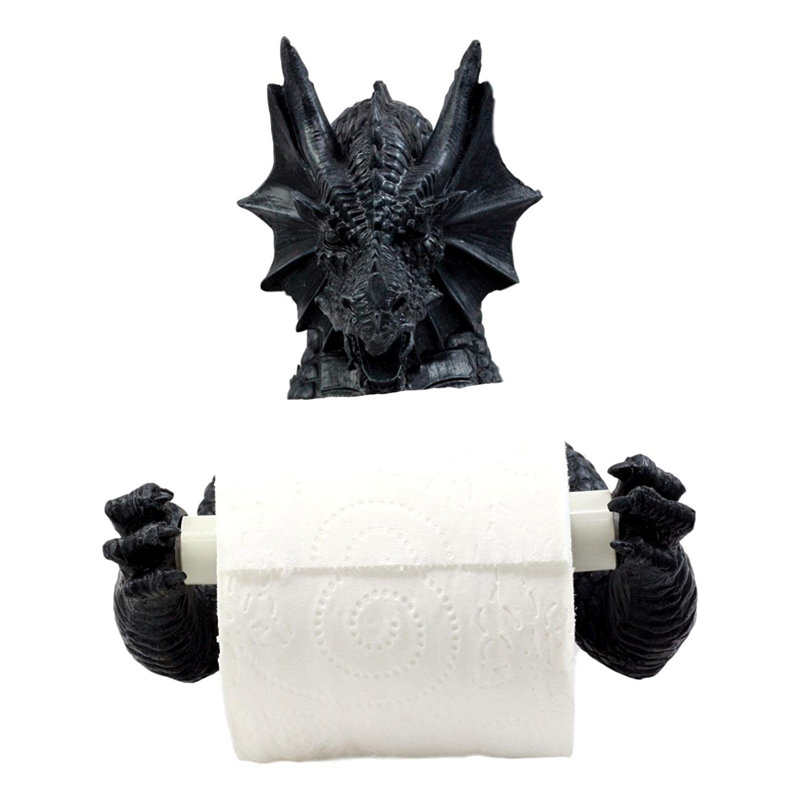 Ebros Gift Gothic Ancient Serpentine Dragon Wall Mount Toilet Paper